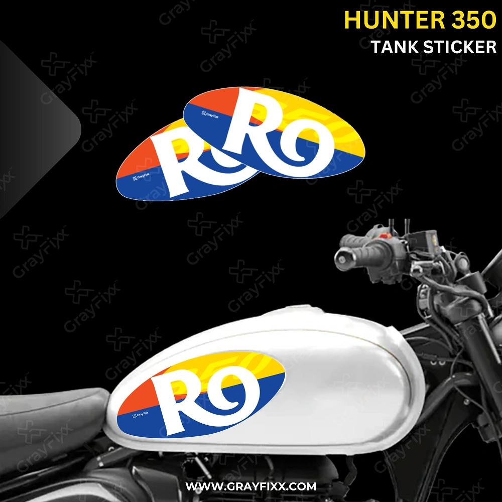Tank Side Sticker Compatible with Hunter 350 | Made in Premium Gloss Vinyl with FPF (Fade Protection Film), Precut Sticker, Waterproof, Pack of 1